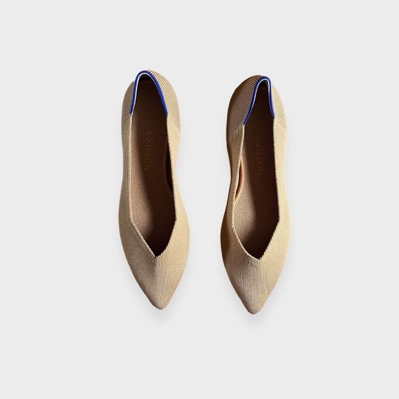 NEW Rothy’s The Point Camel 9 Pointed Toe Slip On Flats Tan Comfortable Flats - Picture 3 of 7